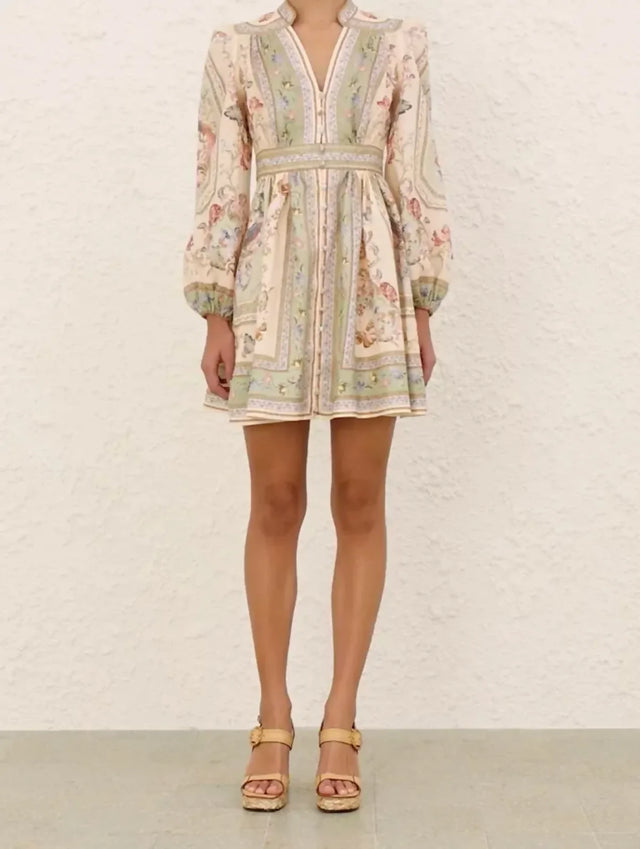 Zimmermann Roselight Plunge Mini Dress