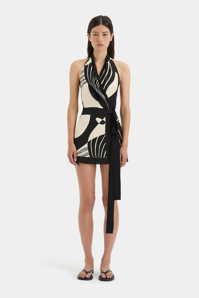 SIR Realisme Wrap Halter Mini Dress