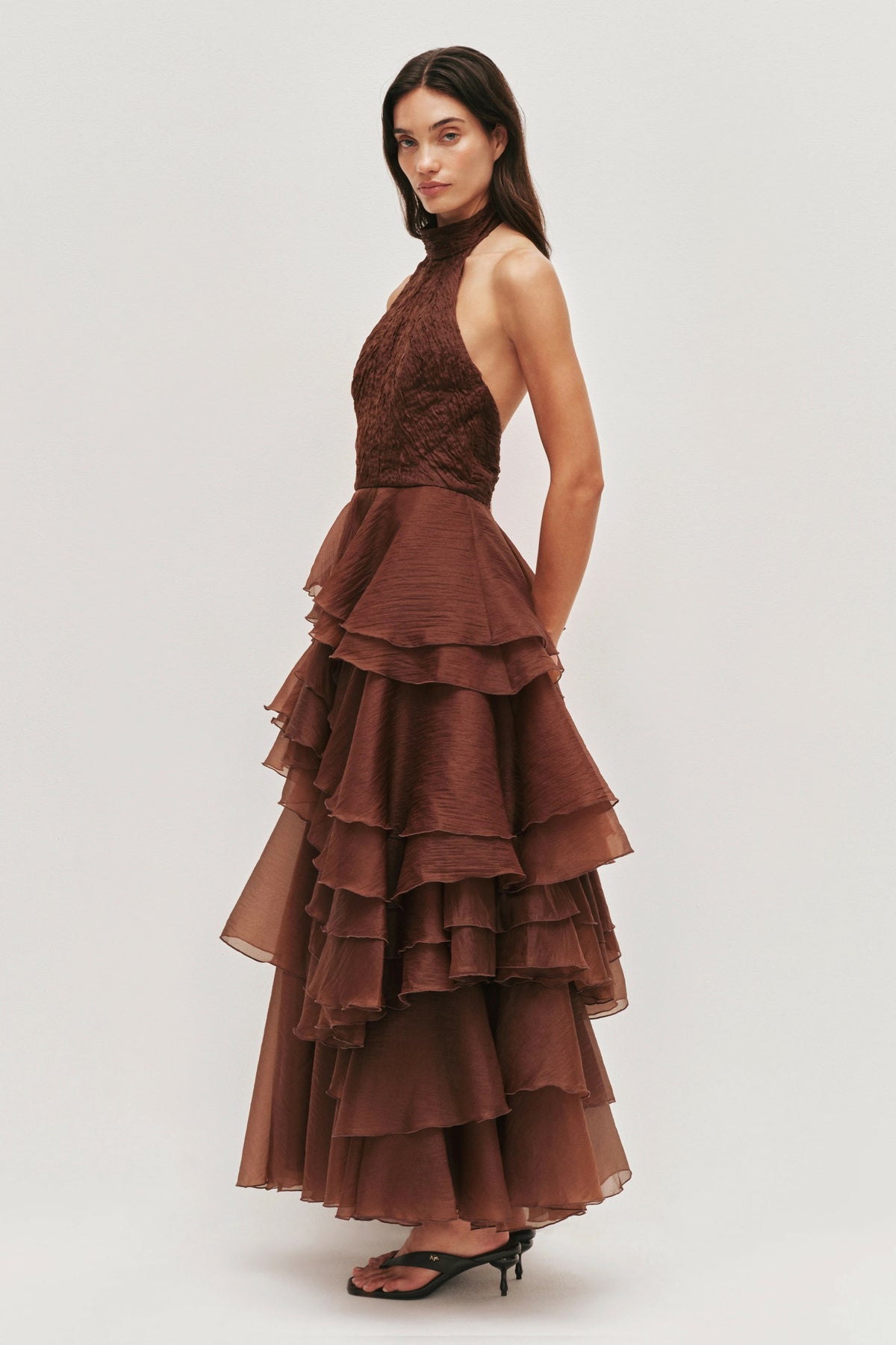 Aje Fayette Gown Chocolate Brown Size 8 – view 2