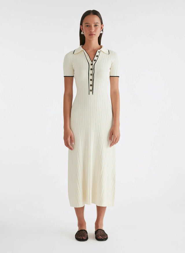Anna Quan Laurel Penelope Midi Silence Pepper Dress White
