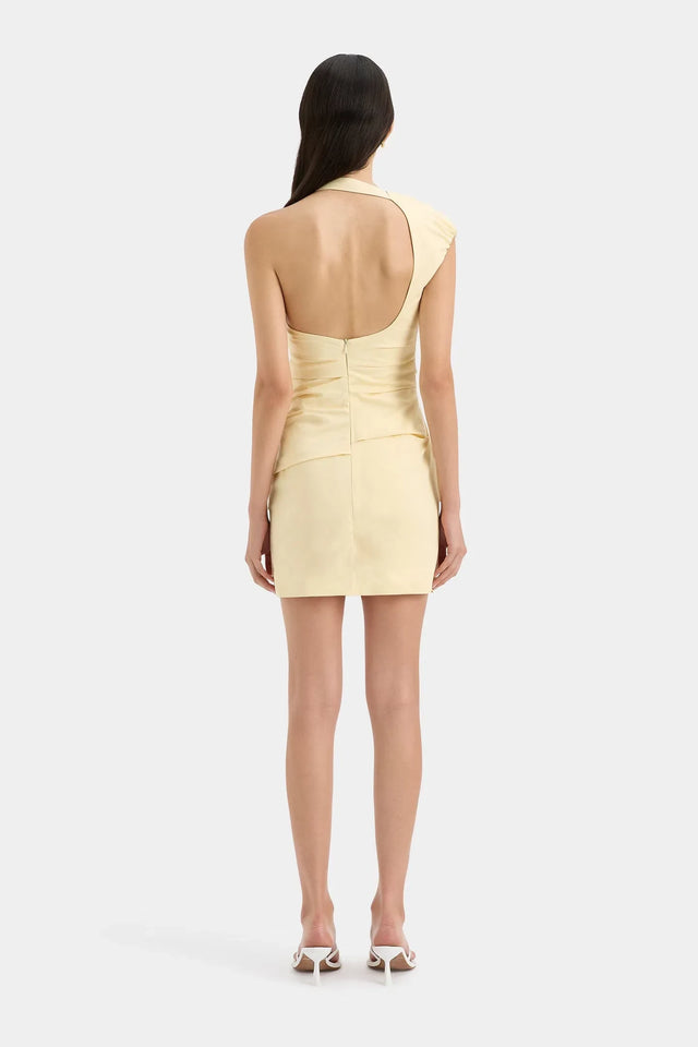 Sir the Label Azul Gathered Mini Dress In Butter Yellow