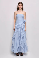 Aje Canyon Gown Blue Size 8 view 1
