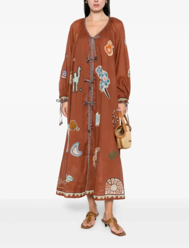 Alémais Laurence Tie Front Shirtdress