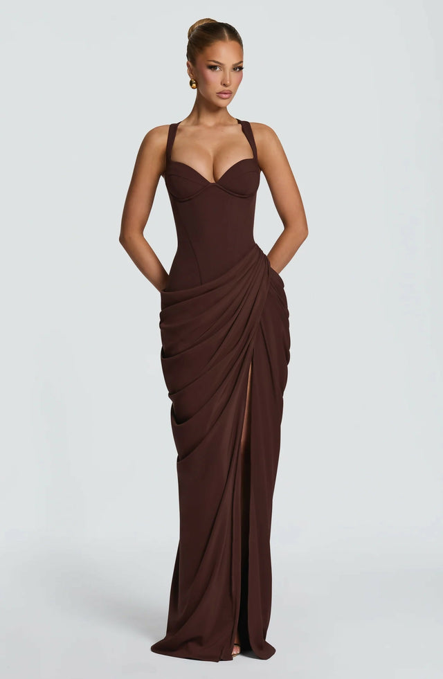 Babyboo Elara Maxi Dress Plum Brown