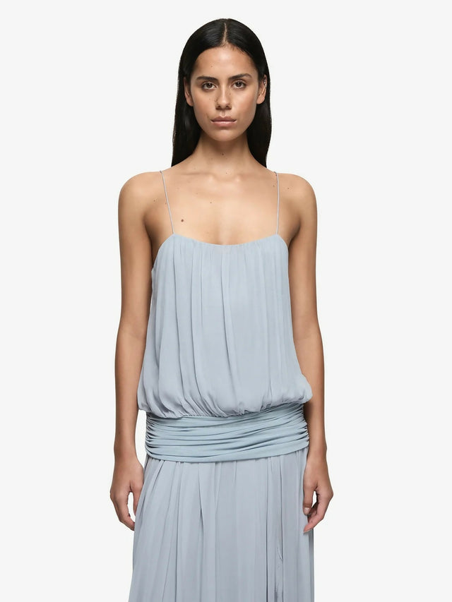 Bec & Bridge Camile Blouson Dress Cloud Blue Size 8