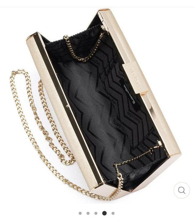 Precious metallic slimline clutch