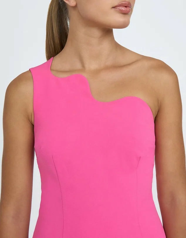 By Johnny Wave One Shoulder Mini Pink Size 6