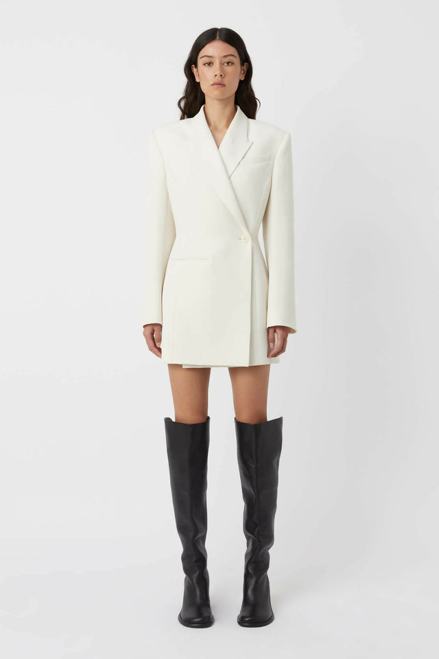 Camilla And Marc Riba Mini Blazer Dress in Cream