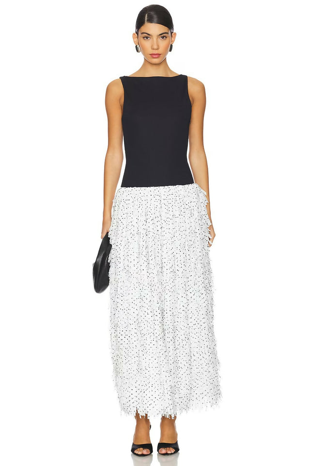 Anna Quan Leni Maxi Dress Spot Fringe