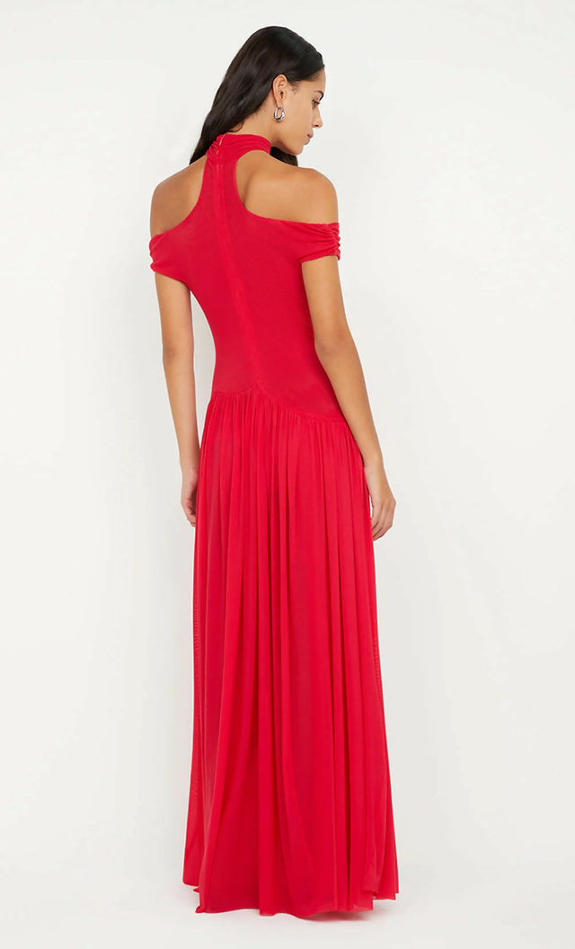 Bec & Bridge Deija Off Shoulder Red Maxi Dress
