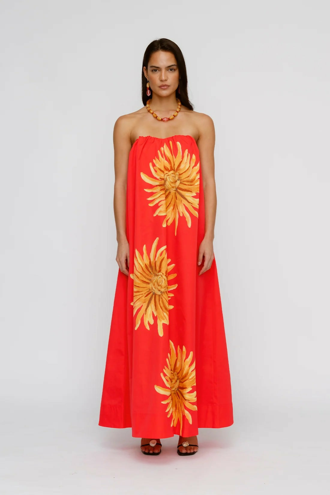 The Wolf Gang Verona Maxi Dress - Rojo Sunflower – designer dress hire