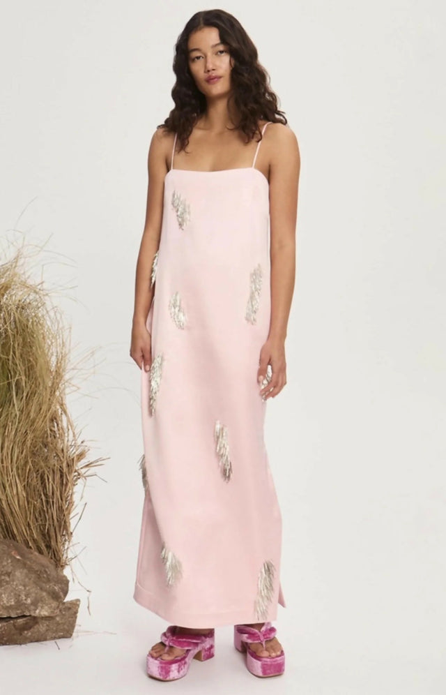 Alemais Cindy Embellished Slip Dress Pink