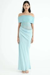 Benni Nico Off Shoulder Maxi Dress Aquamarine view 1