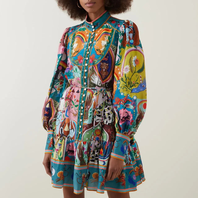 Alemais Evergreen Mini Dress Multi