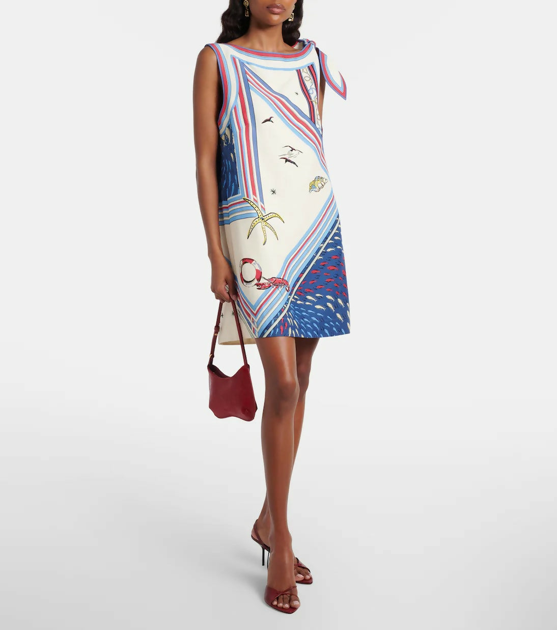 Alémais Apollo Bow-Detail Printed Mini Dress – designer dress hire