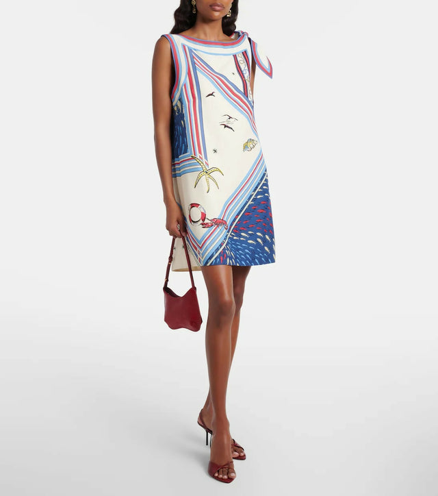Alémais Apollo Bow-Detail Printed Mini Dress