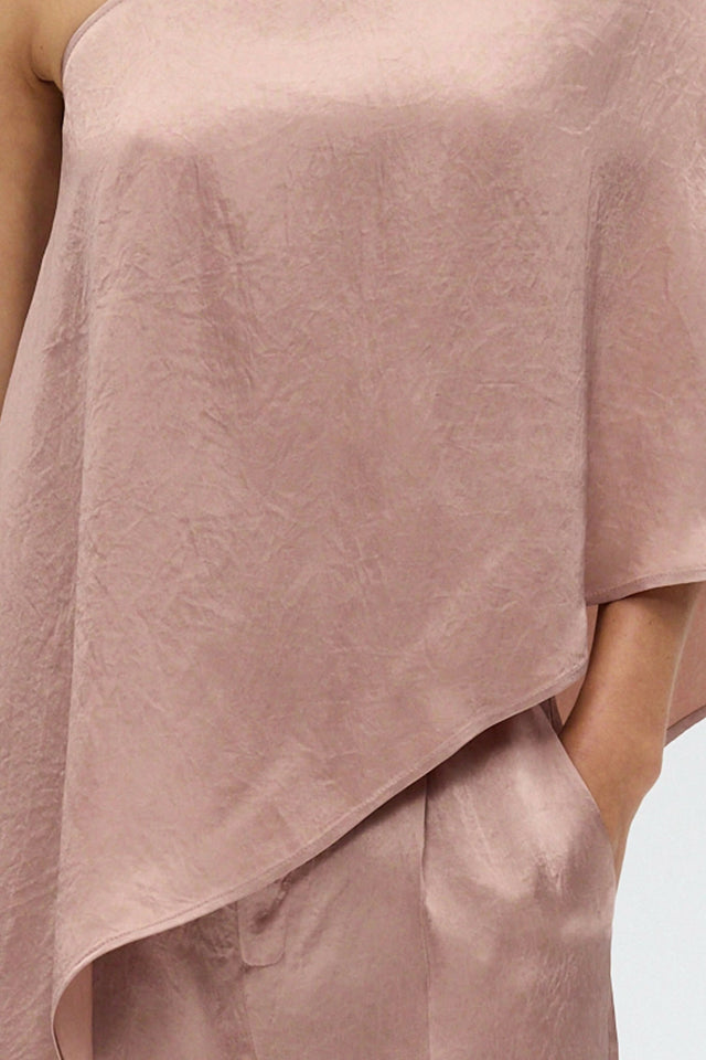 Third Form Crush One Shoulder Cape and Tailored Trouser - Dust