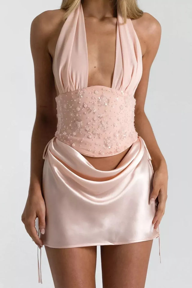 Natalie Rolt Evelyn Mini Paired with Bronte Top Pink