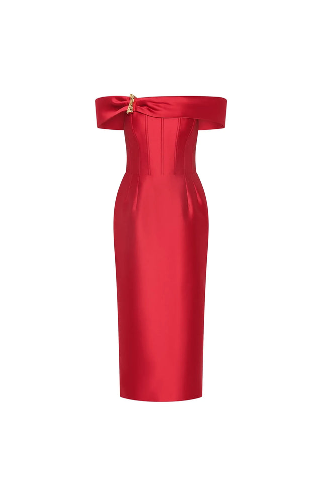 Rebecca Vallance Esmeralda Midi Dress - Red