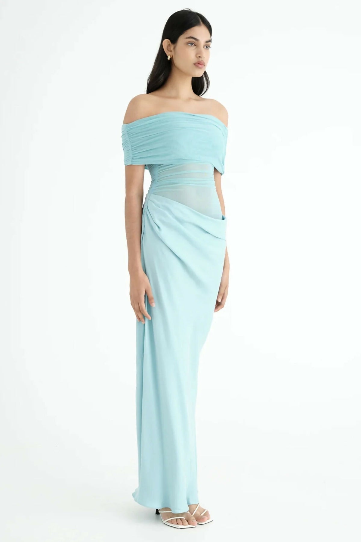 Benni Nico Off Shoulder Maxi Dress Aquamarine – view 2