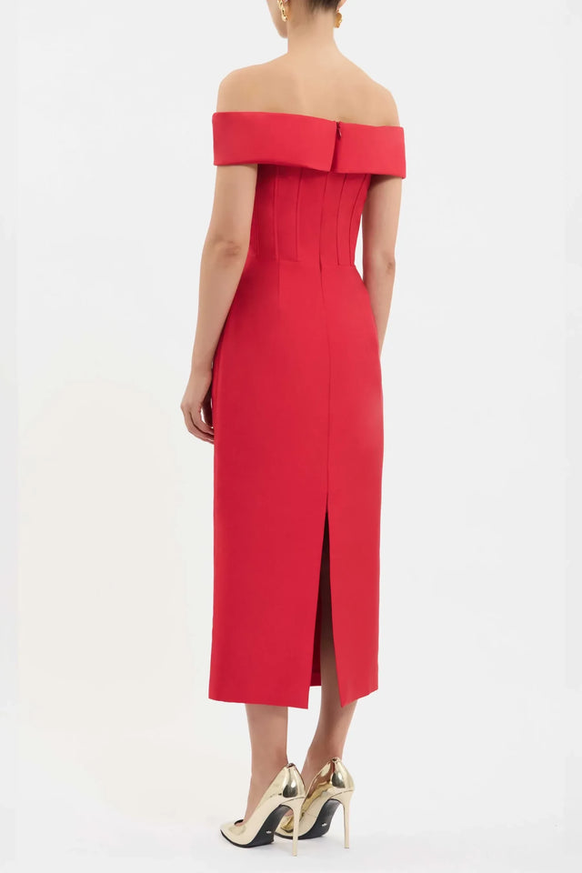 Rebecca Vallance Esmeralda Midi Dress - Red