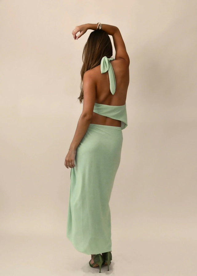 Koster Kulture Bobbie’s Top & Skirt Set Pistachio Green Size S / AU 8