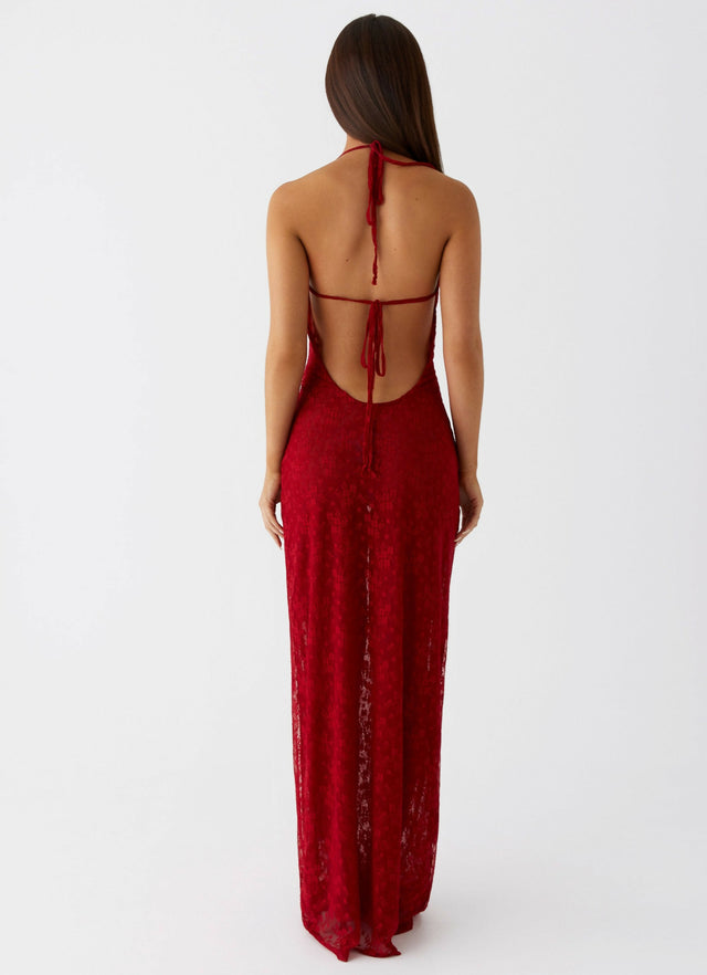 Peppermayo Champagne Coastline Dark Red Maxi Dress