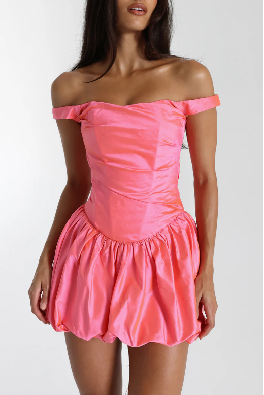 Natalie Rolt Monroe mini dress colour watermelon