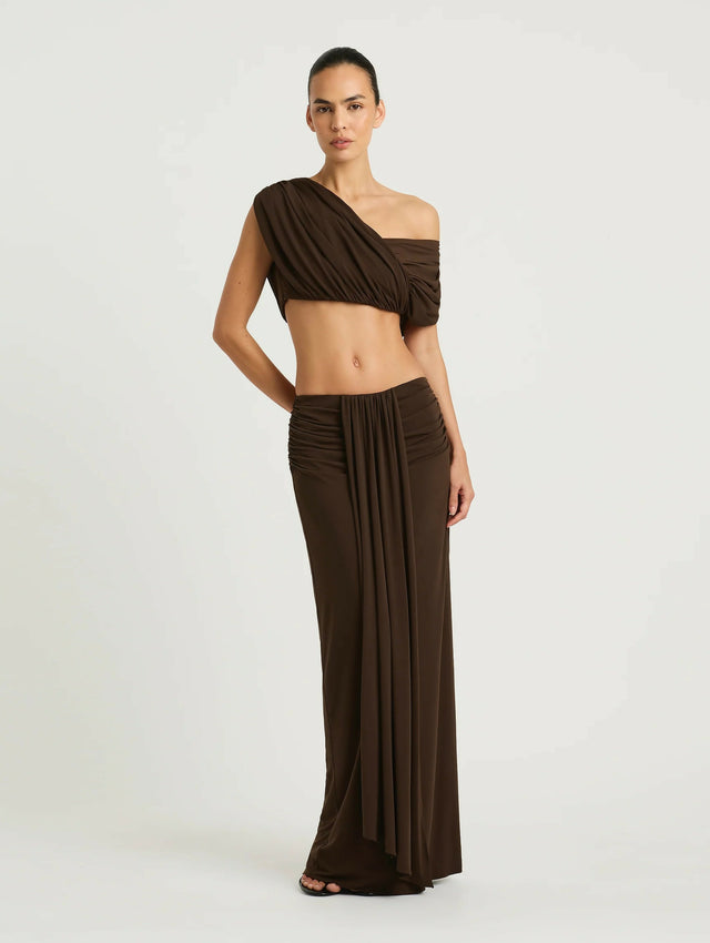 BENNI Celia Top and Maxi Skirt Chocolate