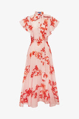 Leo Lin Elsie Flutter Sleeve Midi Dress - Magnolia Print view 2