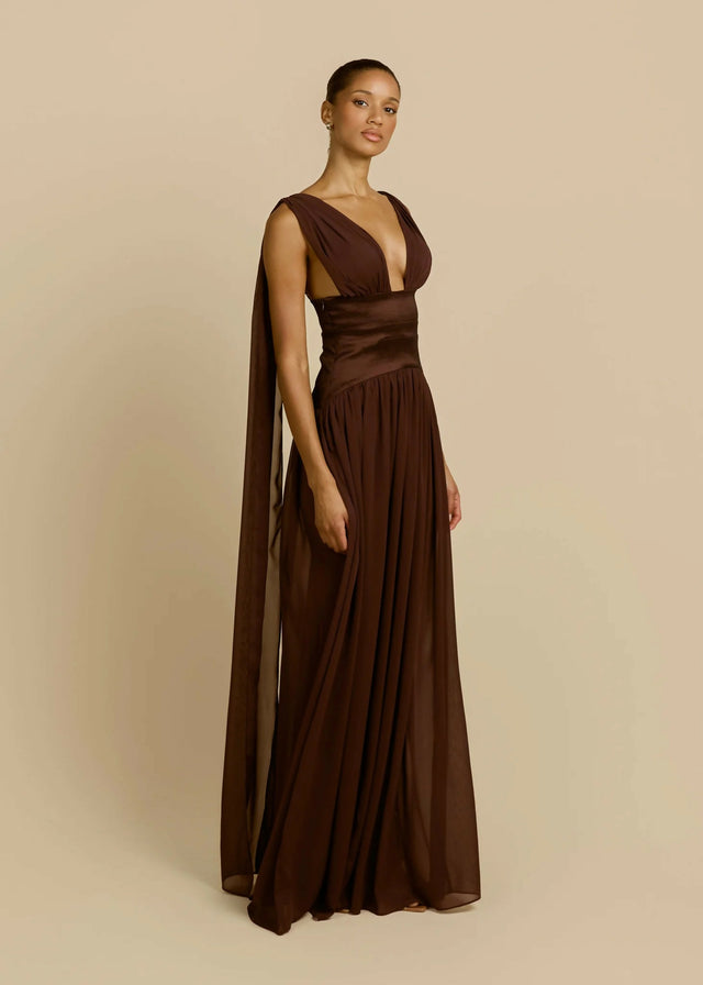 Arcina Ori Ramona Dress Cacoa Brown Size 6,8