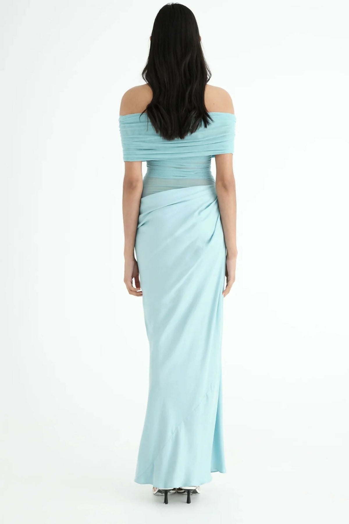 Benni Nico Off Shoulder Maxi Dress Aquamarine – view 3