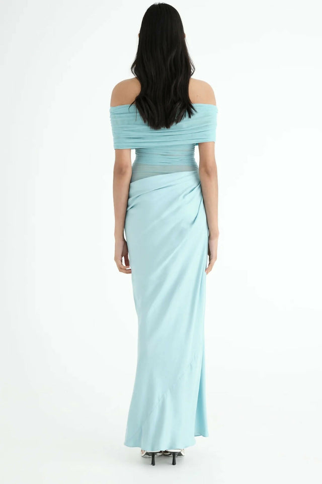 Benni Nico Off Shoulder Maxi Dress Aquamarine