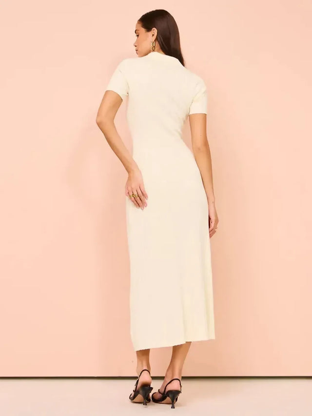 Anna Quan Laurel Penelope Midi Silence Ivory Dress