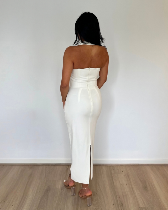 Effie Kats Meline Midi Dress White