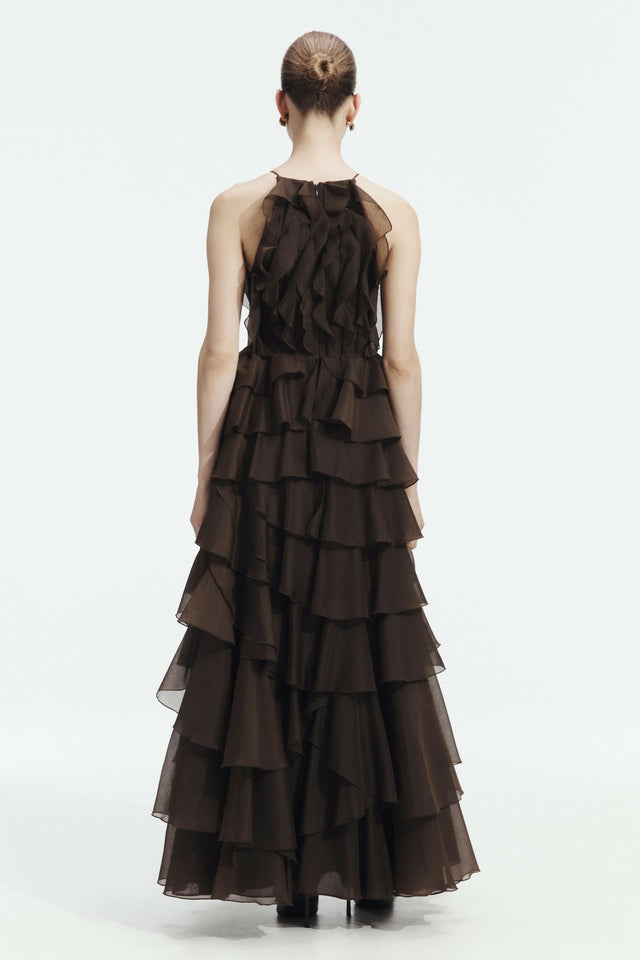 Aje Cleo Gown Brown Size 10