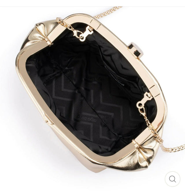 Olga Berg The Tally Metallic Clutch