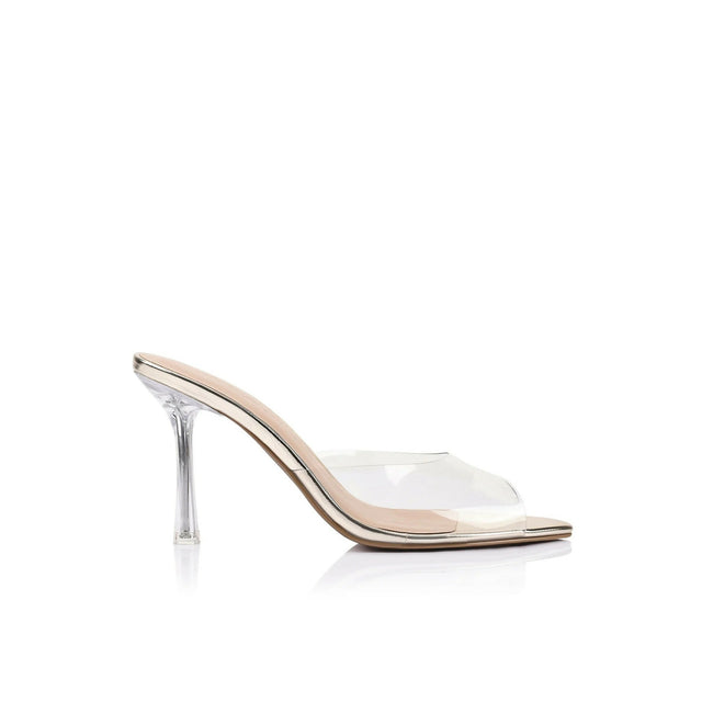 Lana Wilkinson Beth Mule Vinylite & Gold Metallic Leather