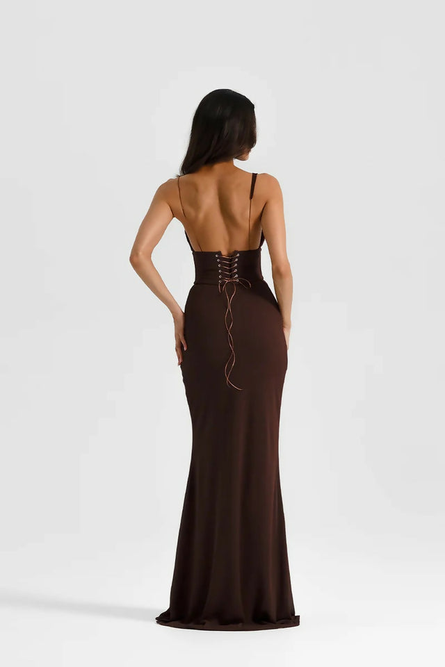 NATALIE ROLT Hallie Gown Espresso