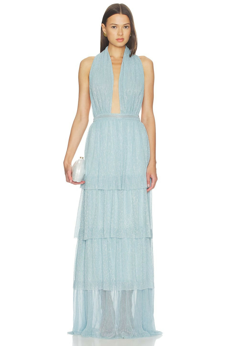 L'Idee Nammos Gown Arctic Moonlight Size 8 &amp; 10 – designer dress hire