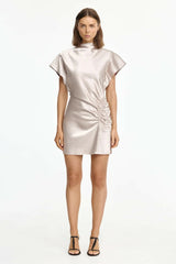 Acler Beckford Mini Dress Silver view 1