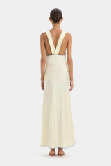Sir Aries Cut Out Gown in Butter view 3