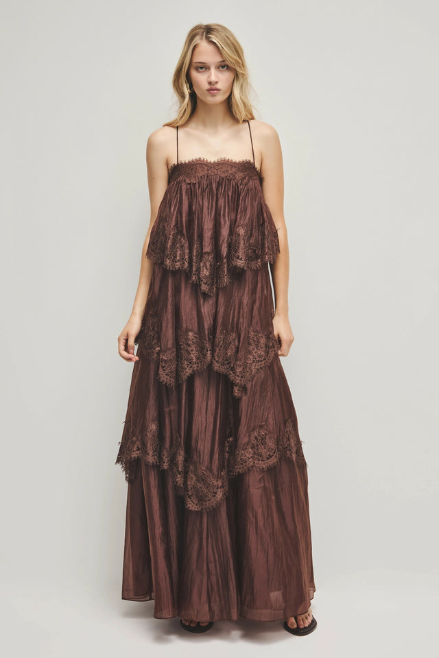 Aje Ophelia Gown Brown Size 8,10