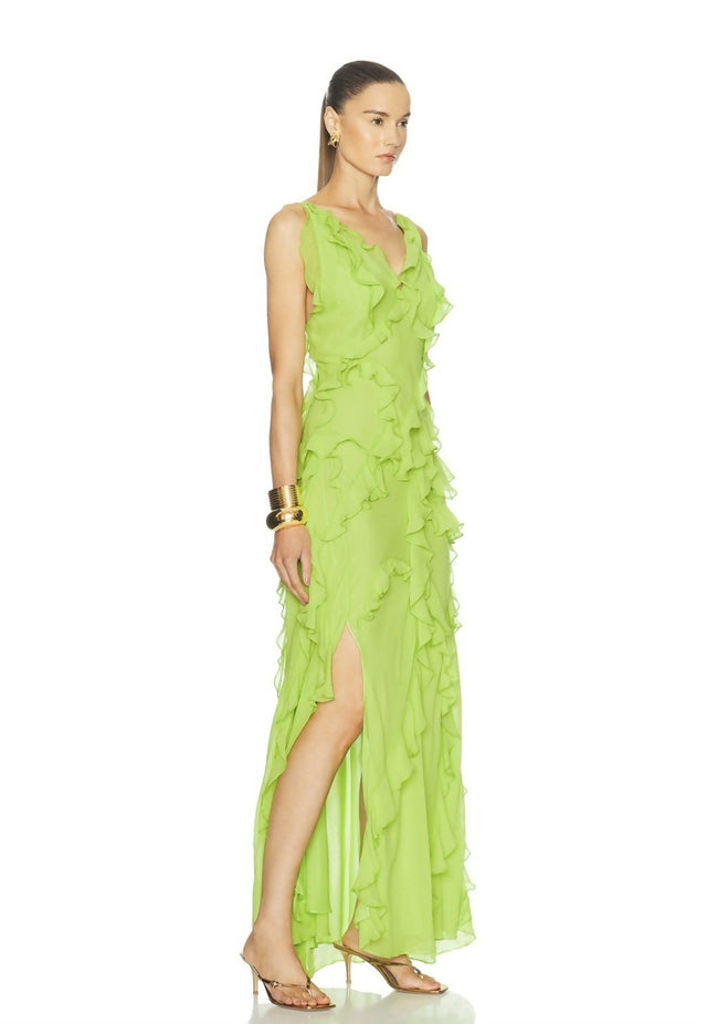 Rachel Gilbert Cedar Gown Lime Green