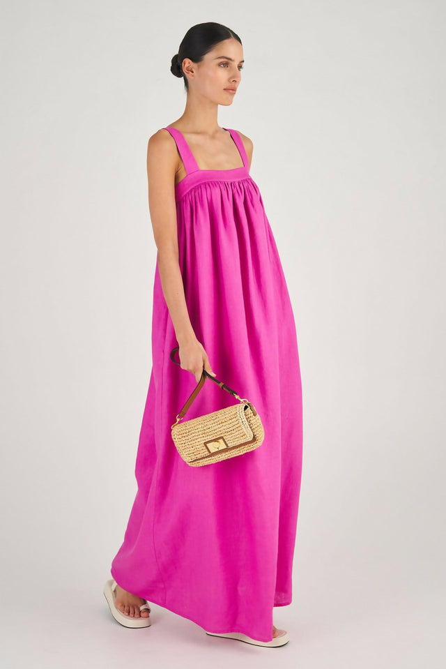 Oroton Bow Detail Sundress Fuchsia Pink