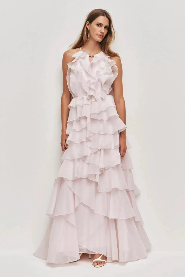 Aje Cleo Gown in Pastel Pink