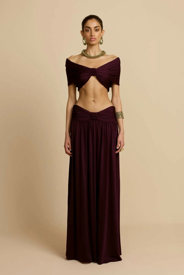 ARCINA ORI Alessia Top and Skirt Set in Plum