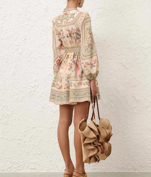 Zimmermann Roselight Plunge Mini Dress