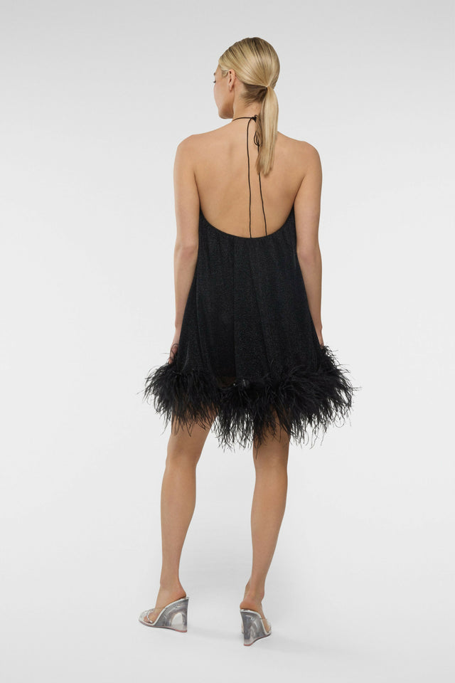 Oseree Lumiere Plumage Necklace Dress Black