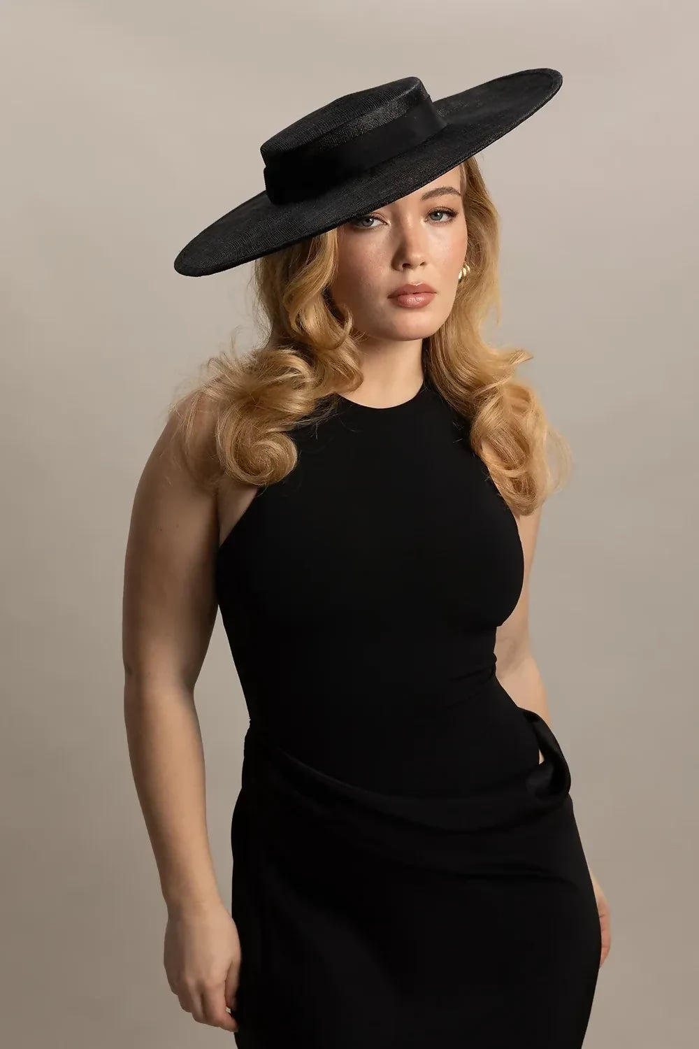 Morgan &amp; Taylor Alissa Racewear Boater - Black – designer dress hire